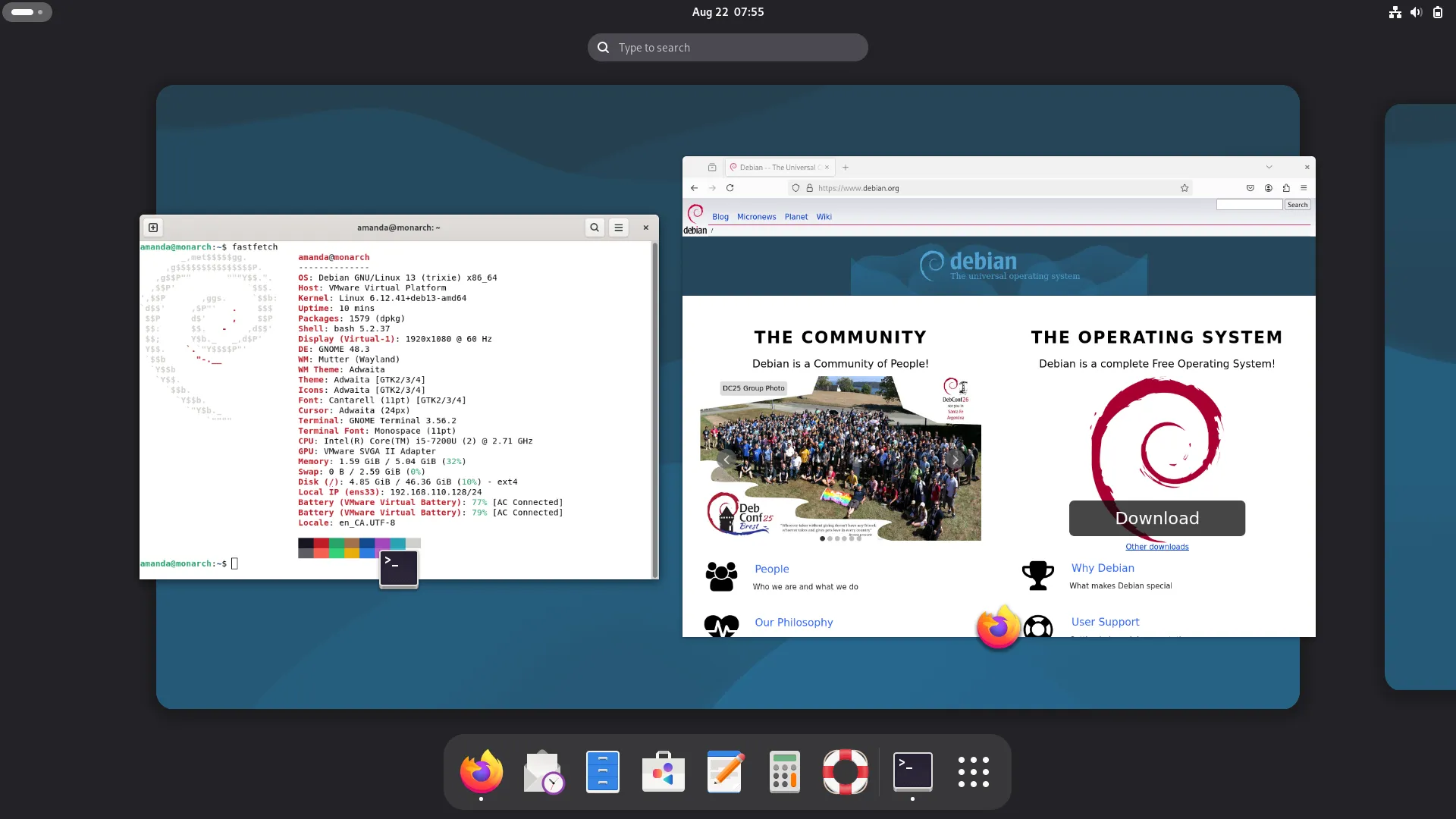 Debian Screenshot 1