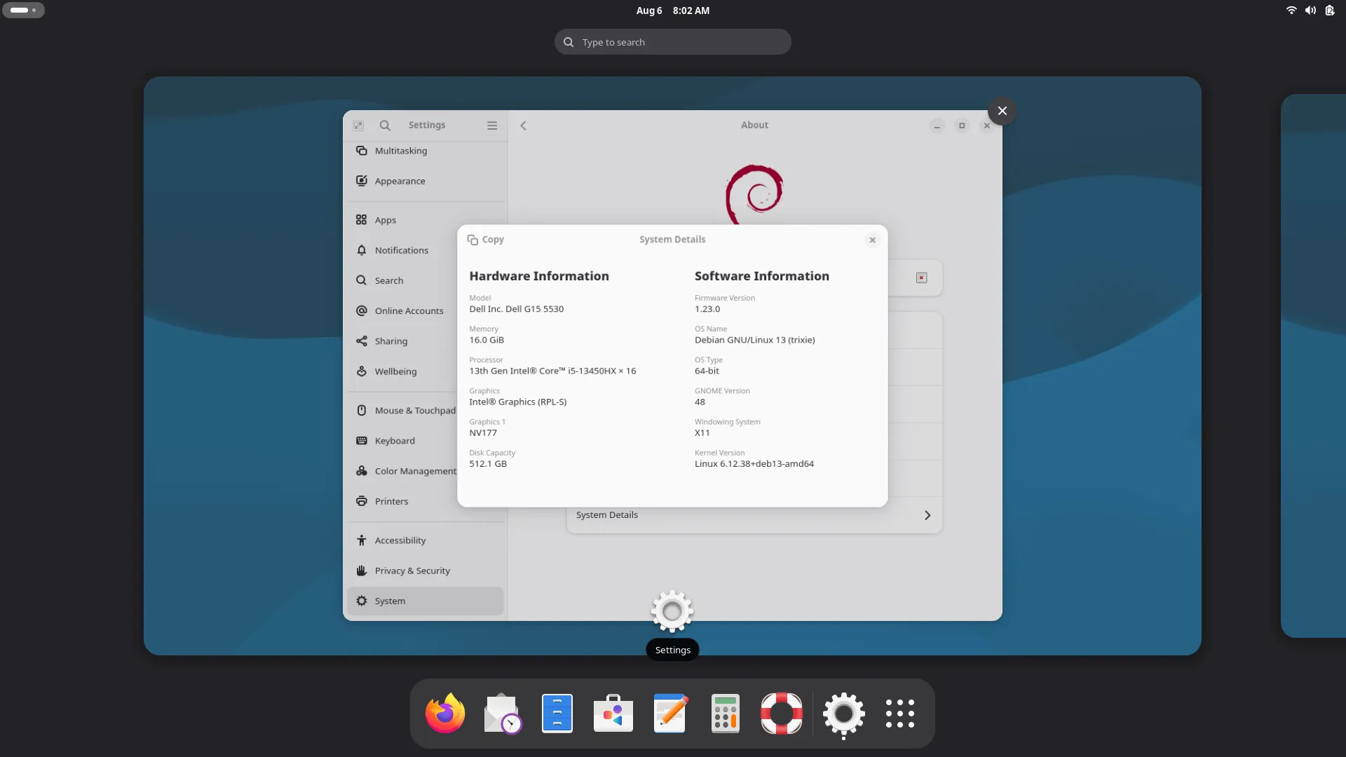 Debian Screenshot 2